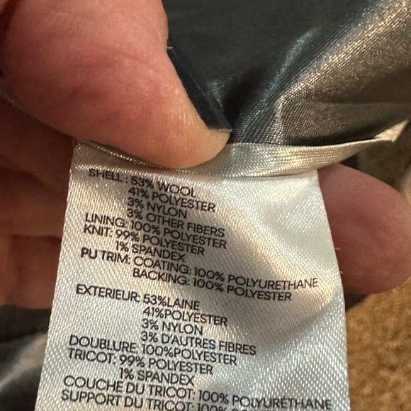 NWT Calvin Klein Wool Coat GRAY double layer high neck long  sz Large - Picture 7 of 7